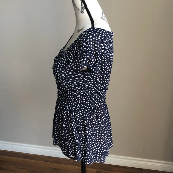 Anthropologie Postmak Polka Dot Peplum tee size XS - Picture 4 of 6